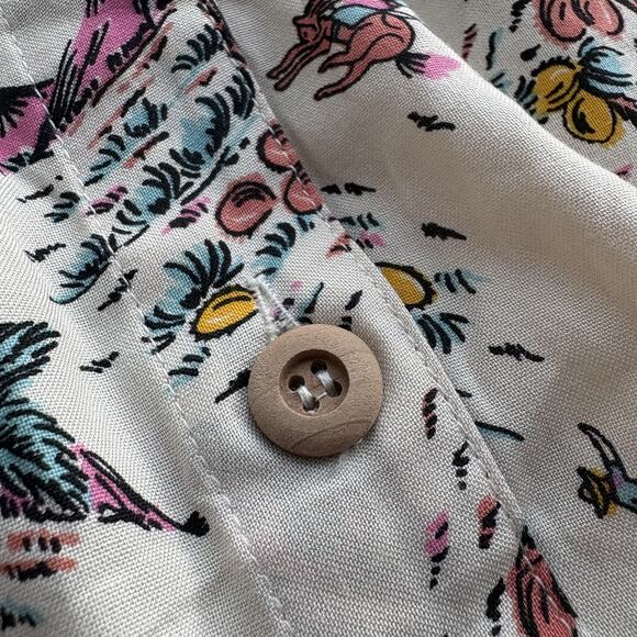 Rock & Roll Denim Women's XS Tropical Print Button Front Maxi Dress - Picture 4 of 10